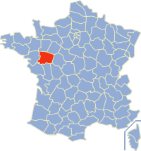 Департамент Мен и Луара на карте Франции