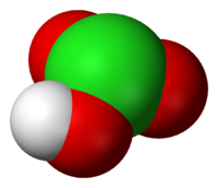 Хлорноватая кислота: вид молекулы