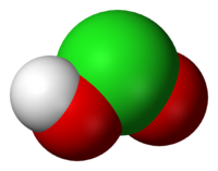 Хлористая кислота: вид молекулы
