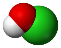 Хлорноватистая кислота: вид молекулы
