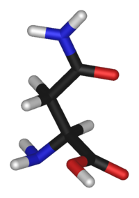Аспарагин: вид молекулы