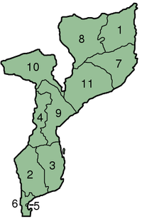Карта Мозамбика с провинциями