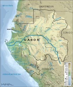 Географическая карта Габона