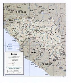 Река (Milo) на карте Гвинеи