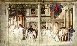 Ovetari, san cristorforo 05-06, Martirio e trasporto del corpo decapitato di san Cristoforo di Andrea Mantegna.jpg
