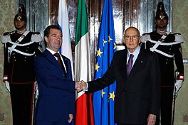 Дмитрий Медведев и Джорджо Наполитано.Рим, 18 февраля 2011 года