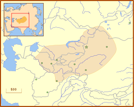 Chagatai Khanate late 13th century locator map.svg