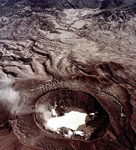 Вулкан Эль-Чичон через 7 месяцев после извержения (4 ноября 1982 г.). Снимок НАСА.