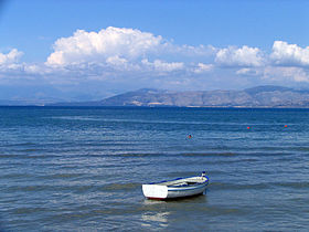 Вид на побережье Албании и Греции с острова Корфу
