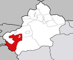 Кашгар на карте