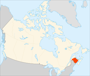 Новый Бронсвик на карте Канады