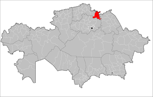 Уалихановский район на карте
