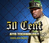 Обложка сингла «Ayo Technology» (50 Cent, при участии Джастин Тимберлейк & Тимбаланда, (2007))