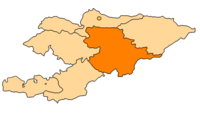 Нарынская область на карте Киргизии