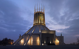 Liverpool Metropolitan Cathedral at dusk (reduced grain), corrected perspective.jpg