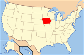 Штат Айова на карте США