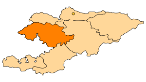 Джалал-Абадская область на карте Киргизии