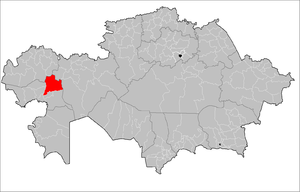 Кзылкогинский район на карте