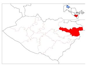 Шахрисабзский район на карте