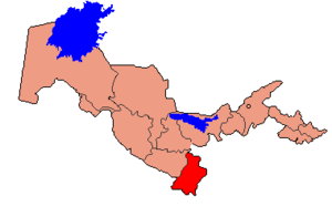 Сурхандарьинская область на карте