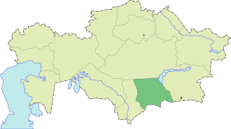 Жамбылская область на карте